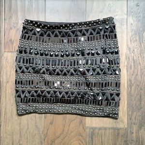 embellished mini skirt